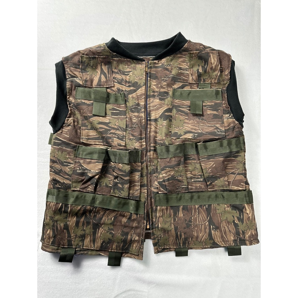Smokey Branch Camo Cargo Utility Vest Men's Sleeveless Zip Up Pockets Hunting - Picture 3 of 12
